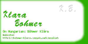 klara bohmer business card